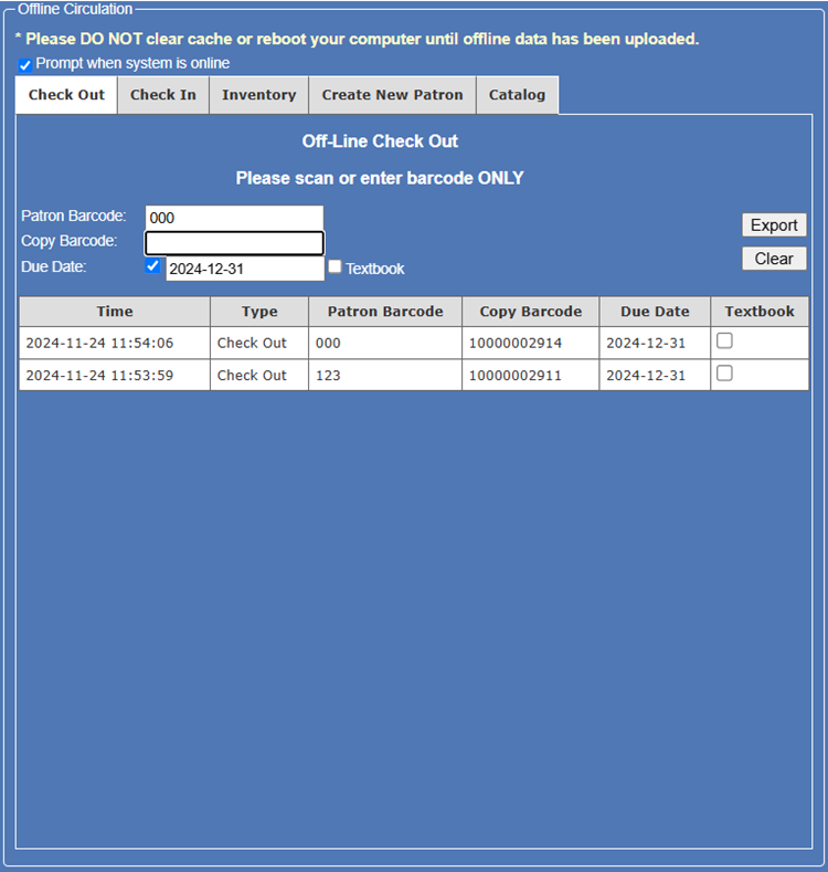 Upload Offline Circulation | ILS Documentation