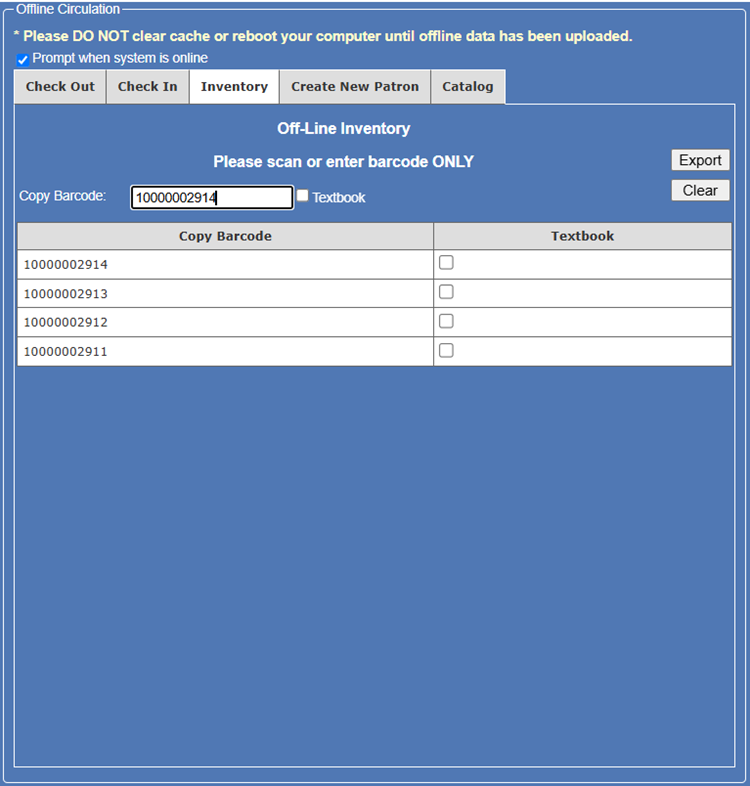 Upload Offline Circulation | ILS Documentation
