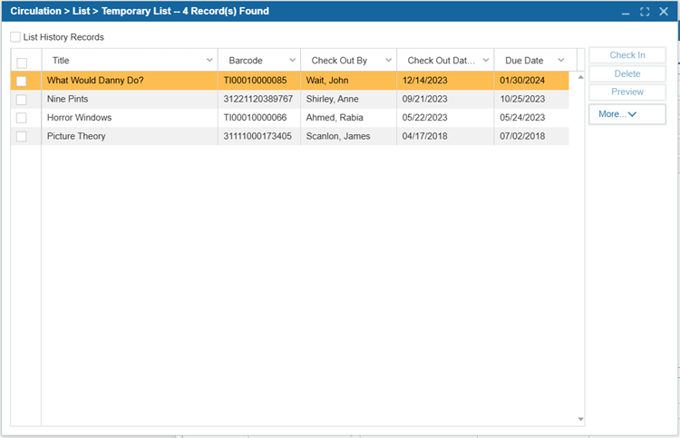 Lists | ILS Documentation