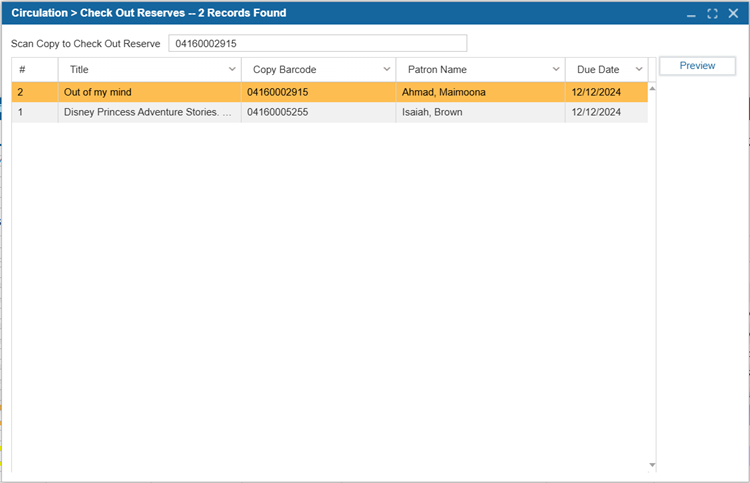 Check Out Reserves | ILS Documentation