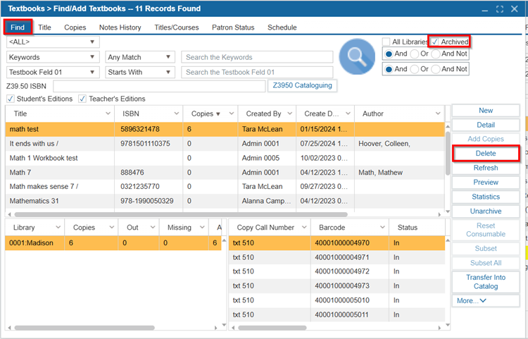 Find/Add Textbook | ILS Documentation