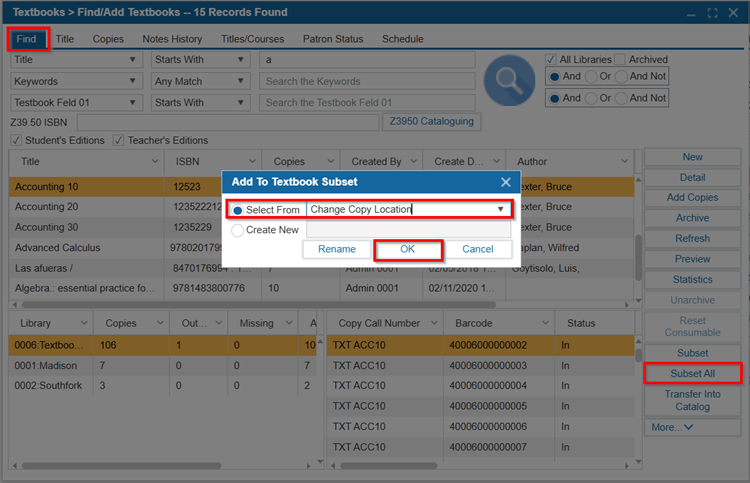 Find/Add Textbook | ILS Documentation