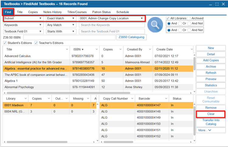 Find/Add Textbook | ILS Documentation