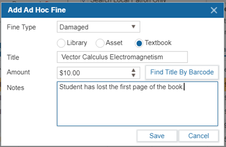 Textbook Circulation | ILS Documentation